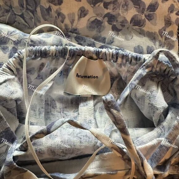 Reformation Yuliy Linen Dress in Chloe Blue - Picture 9 of 11